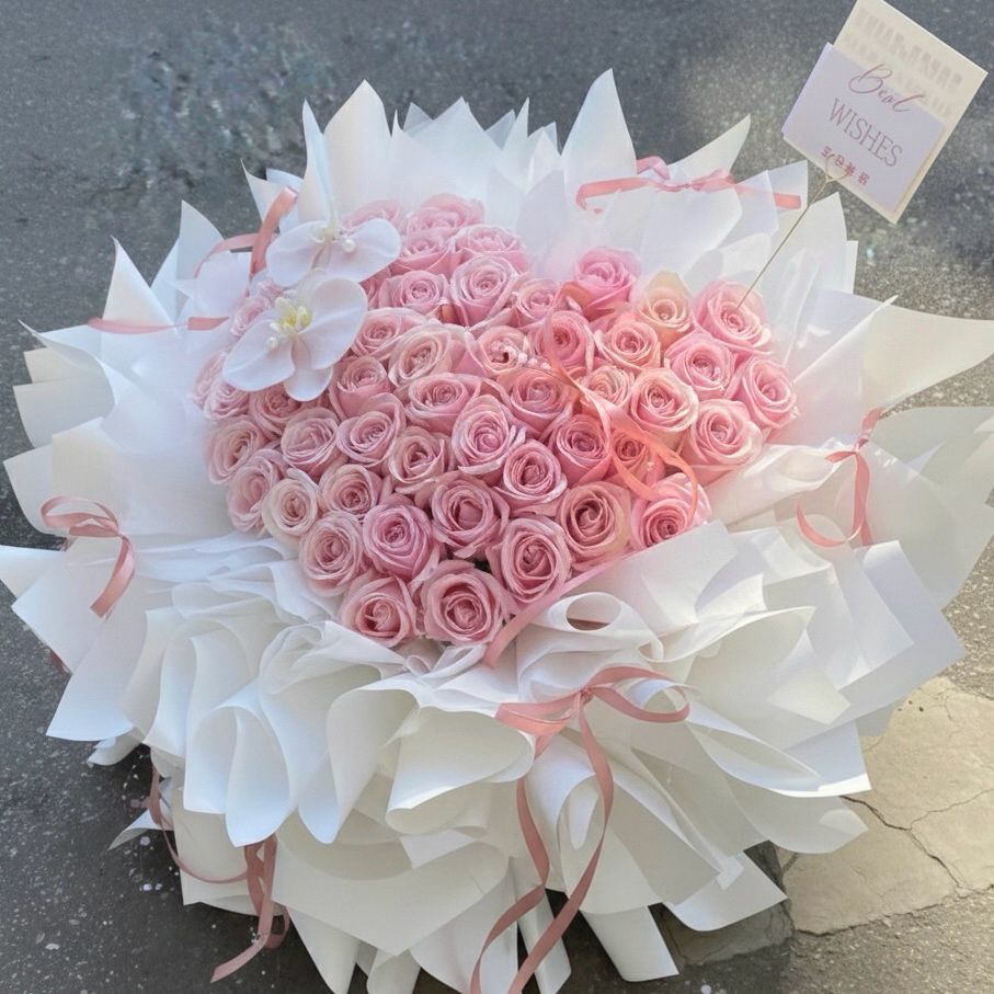 Chloe's Bouquet – 52 Pink Roses